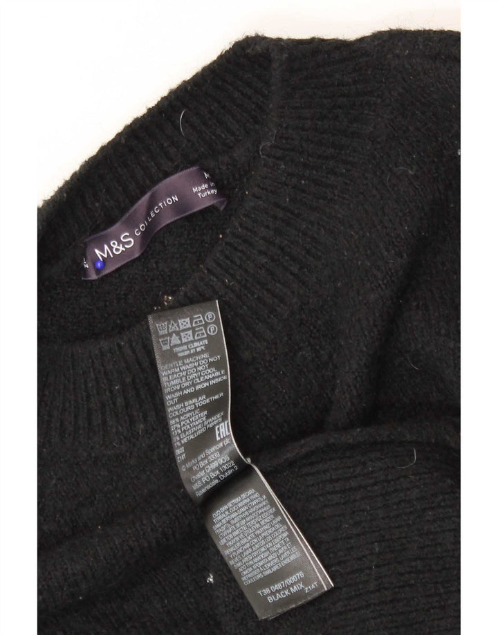 Maglione maglione girocollo da donna Marks & Spencer UK 14 medio nero