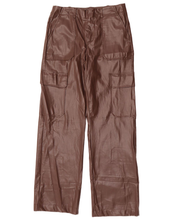 Pantaloni cargo in ecopelle Zara da donna piccoli W26 L31 marroni