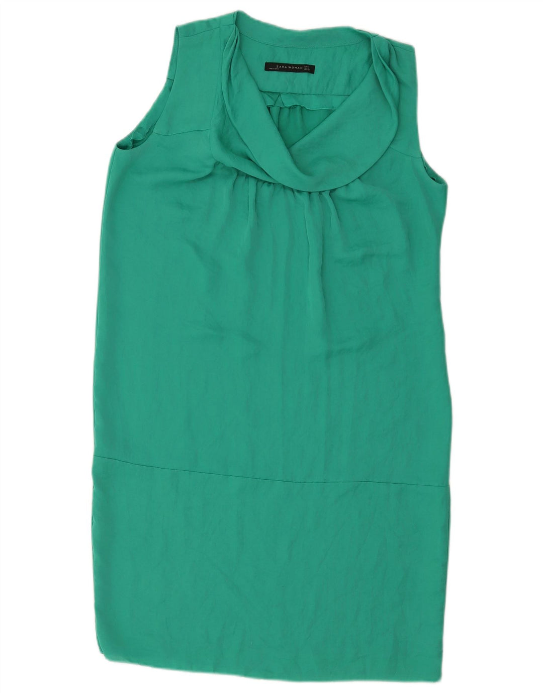 Abito a trapezio senza maniche da donna Zara UK 14 verde medio