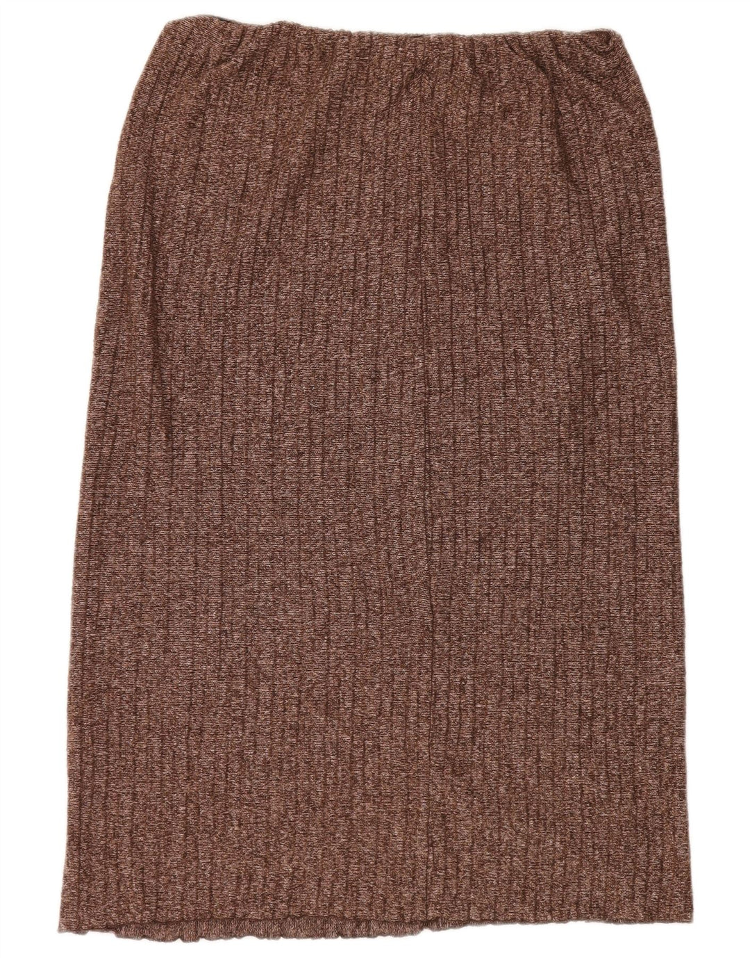 Gonna dritta in maglia da donna Zara grande W30 poliestere screziato marrone