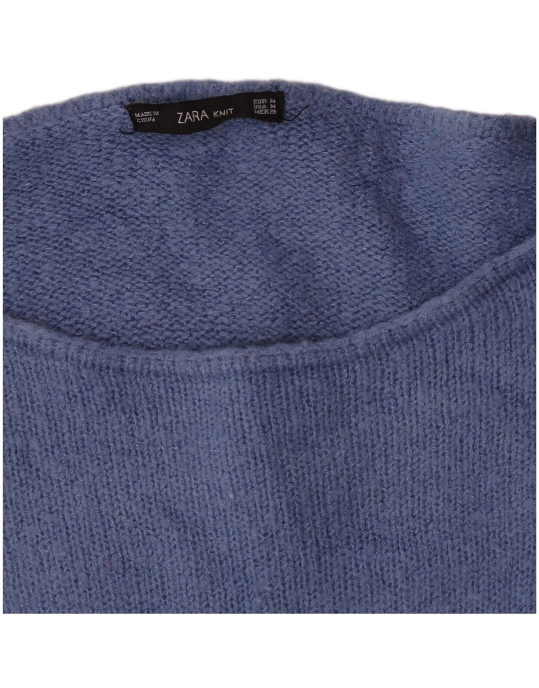 Maglione maglione con scollo a barca da donna Zara UK 14 Blu medio
