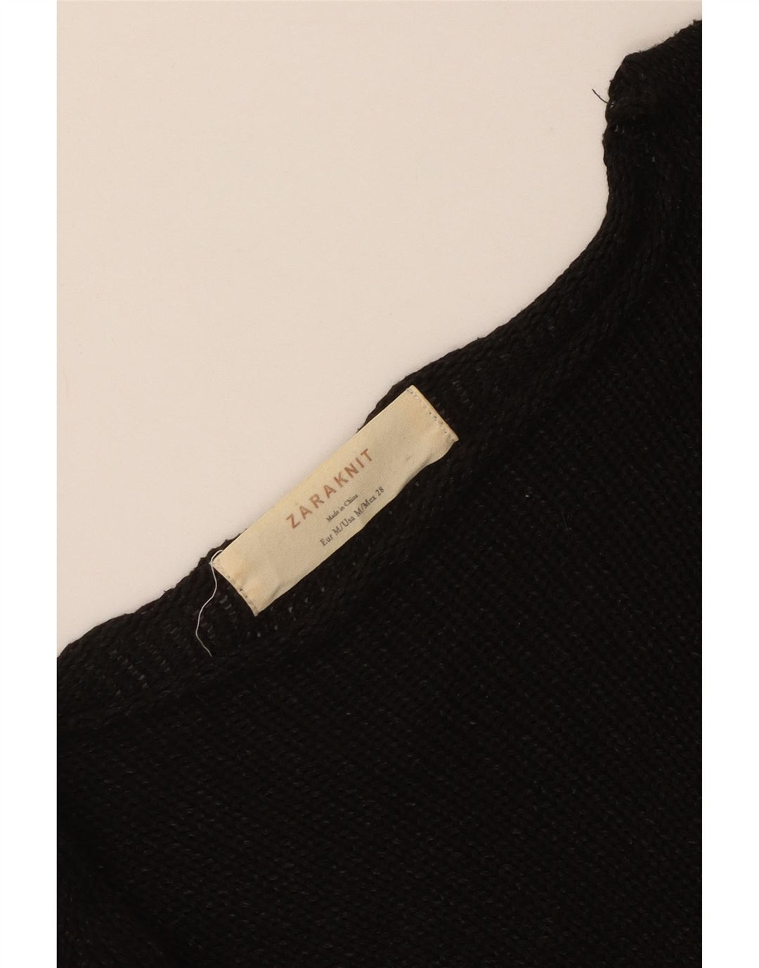 Maglione maglione con scollo a barca da donna Zara UK 12 medio nero