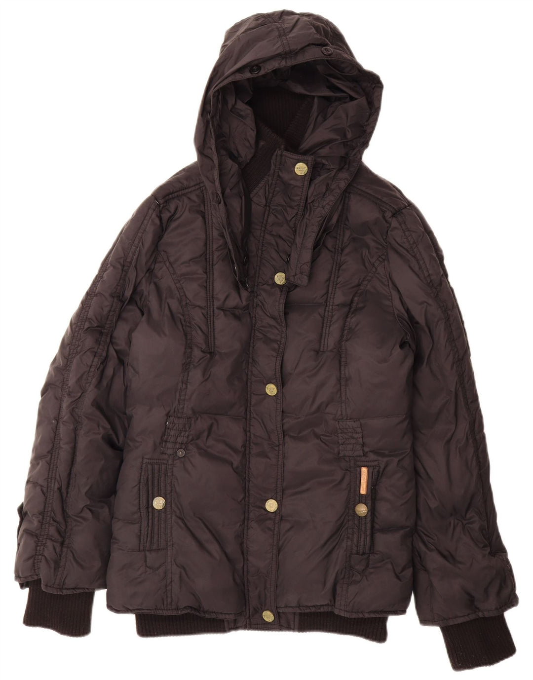 Giacca imbottita con cappuccio da donna KHUJO UK 16 grande nylon nero