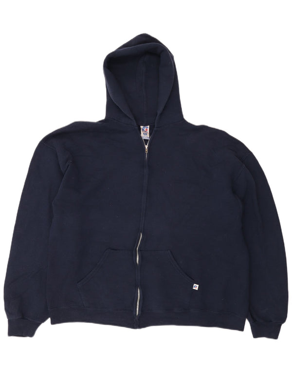RUSSELL ATHLETIC Womens Dri-Power Zip Hoodie Sweater UK 18 XL Navy Blue