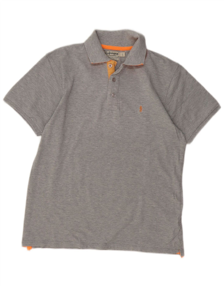 Polo da uomo REFRIGUE grande in cotone grigio