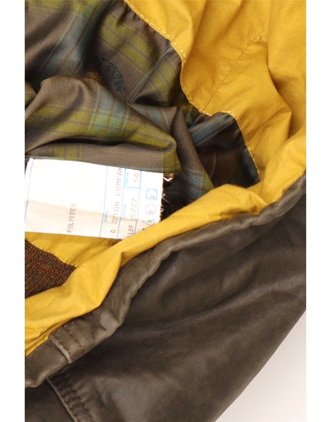 Cappotto in pelle vintage da uomo IT 50 grande color kaki