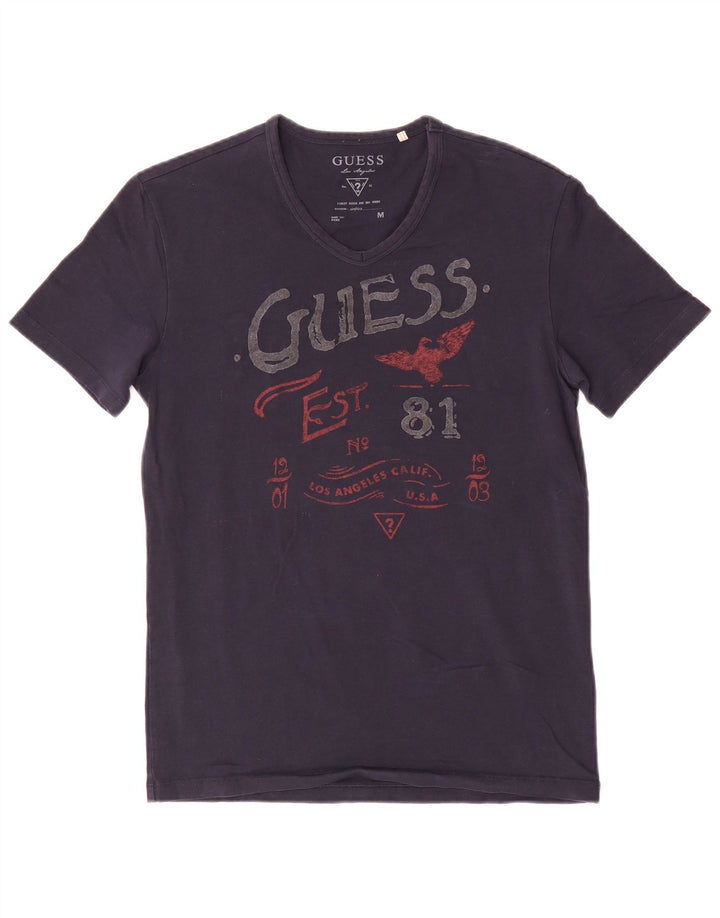 T-shirt grafica da uomo Guess Top medio blu navy