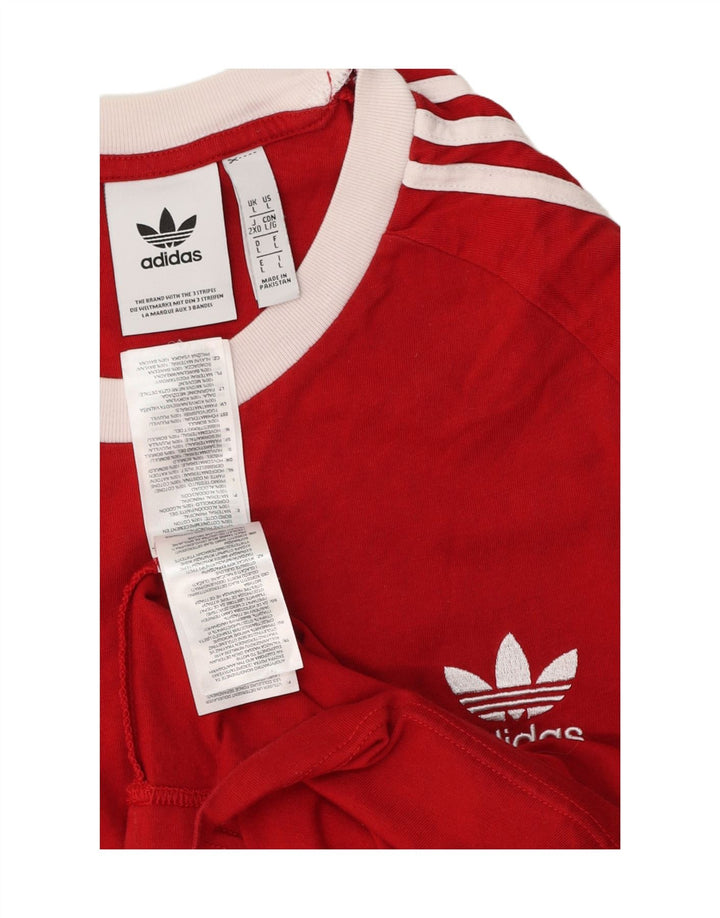 T-shirt da uomo Adidas Top Large rossa in cotone
