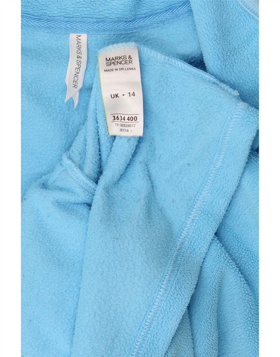 Giacca in pile da donna Marks & Spencer UK 14 Large Blu Poliestere