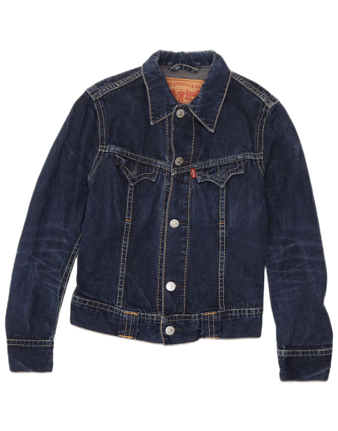 Giacca in denim corto da donna Levi's UK 10 piccolo cotone blu