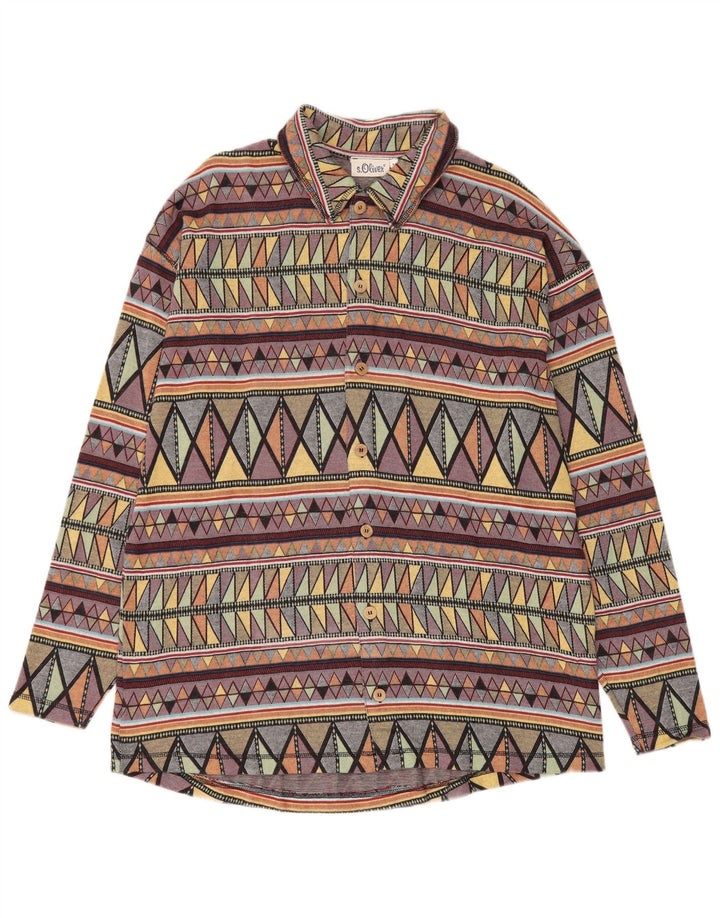 Camicia da uomo in flanella S.Oliver in cotone geometrico multicolore medio