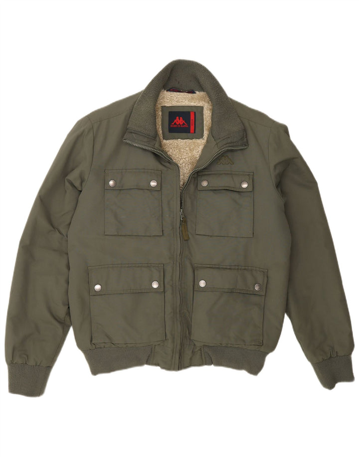 Giubbotto bomber Sherpa da uomo Kappa UK 38 nylon kaki medio