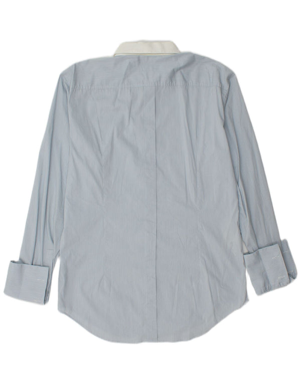 Camicia formale slim fit da uomo Hugo Boss taglia 42 16 1/2 grande gessato blu