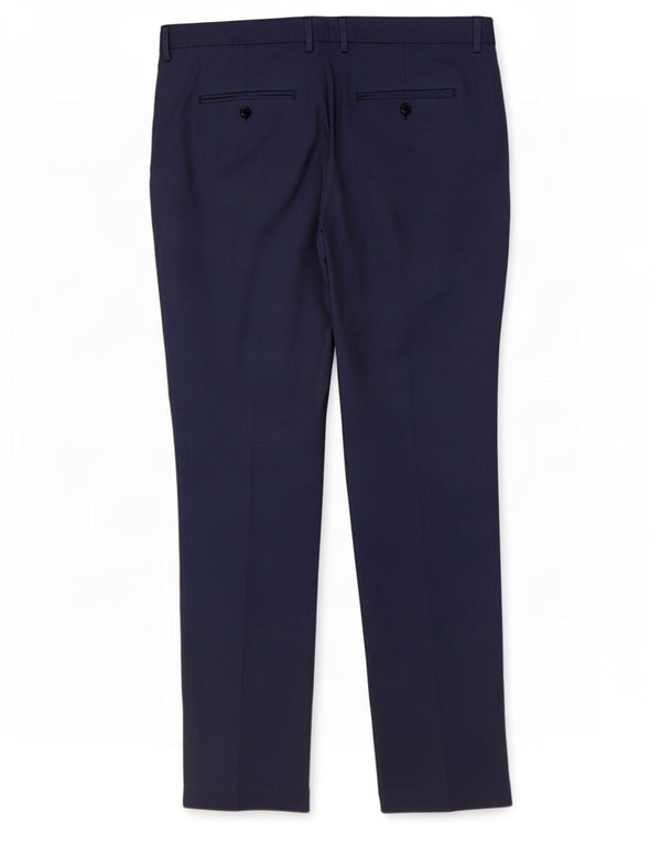 Pantaloni da abito slim fit da uomo Zara EU 46 XL W36 L35 poliestere blu navy