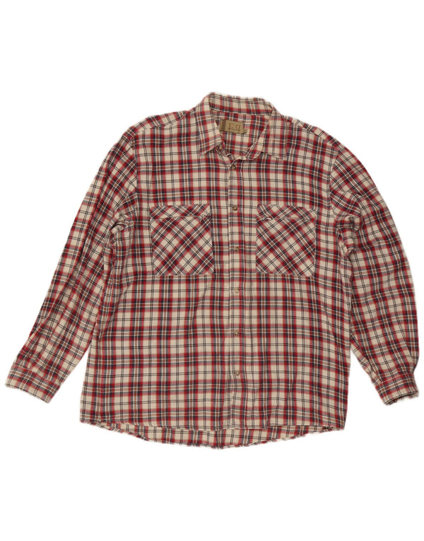 Camicia da uomo in flanella del progetto europeo XL in cotone a quadri rossi
