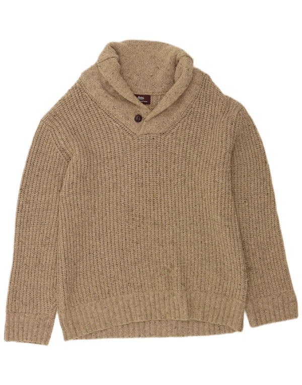 Marks & Spencer Maglione da uomo Heritage con collo a scialle grande beige screziato