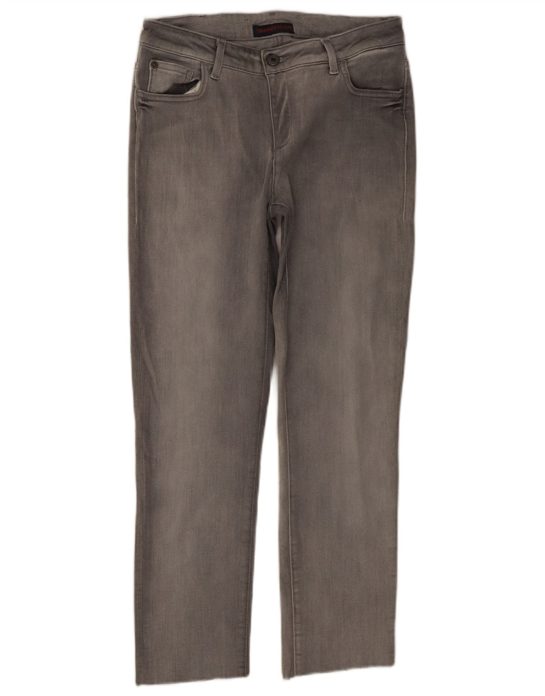 Jeans Dritti Donna TRUSSARDI W27 L25 Cotone Grigio