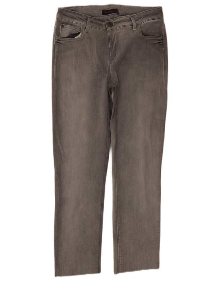 Jeans Dritti Donna TRUSSARDI W27 L25 Cotone Grigio