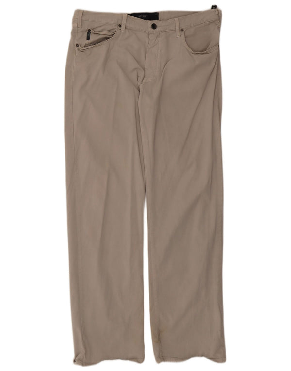 Pantaloni casual dritti da uomo Armani W37 L32 in cotone grigio
