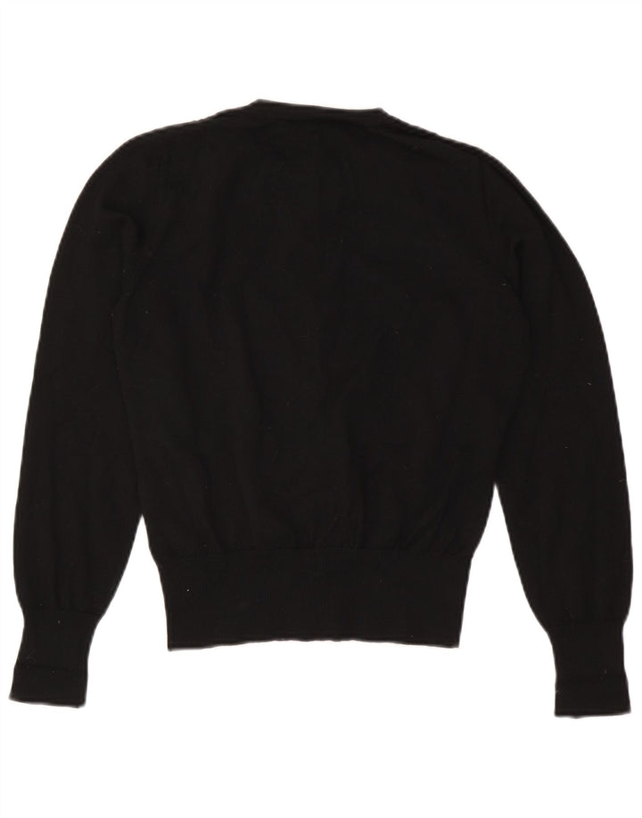 Maglione cardigan da donna Luisa Spagnoli UK 14 Lana geometrica nera media