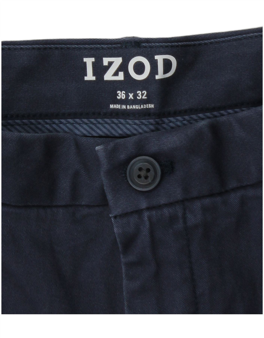 Pantaloni chino dritti da uomo IZOD W36 L32 in cotone blu navy