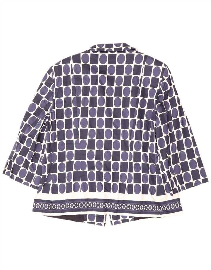 Giacca blazer da donna Perte by Krizia UK 16 Large Blu Navy geometrico