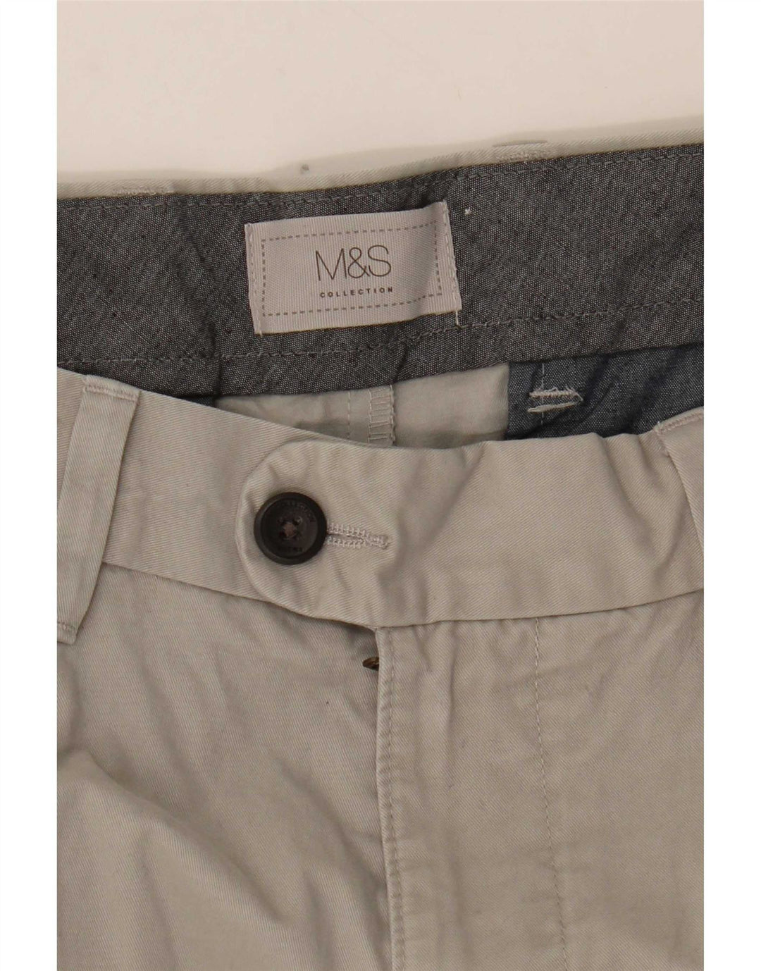Pantaloncini chino da uomo Marks & Spencer W36 grandi in cotone grigio