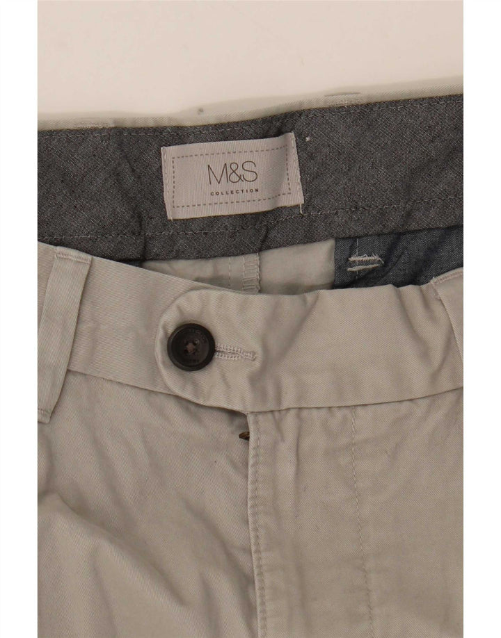Pantaloncini chino da uomo Marks & Spencer W36 grandi in cotone grigio