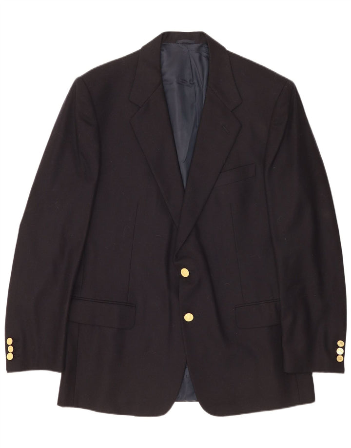 BURBERRYS Giacca blazer da uomo a 2 bottoni IT 50 media blu navy in lana