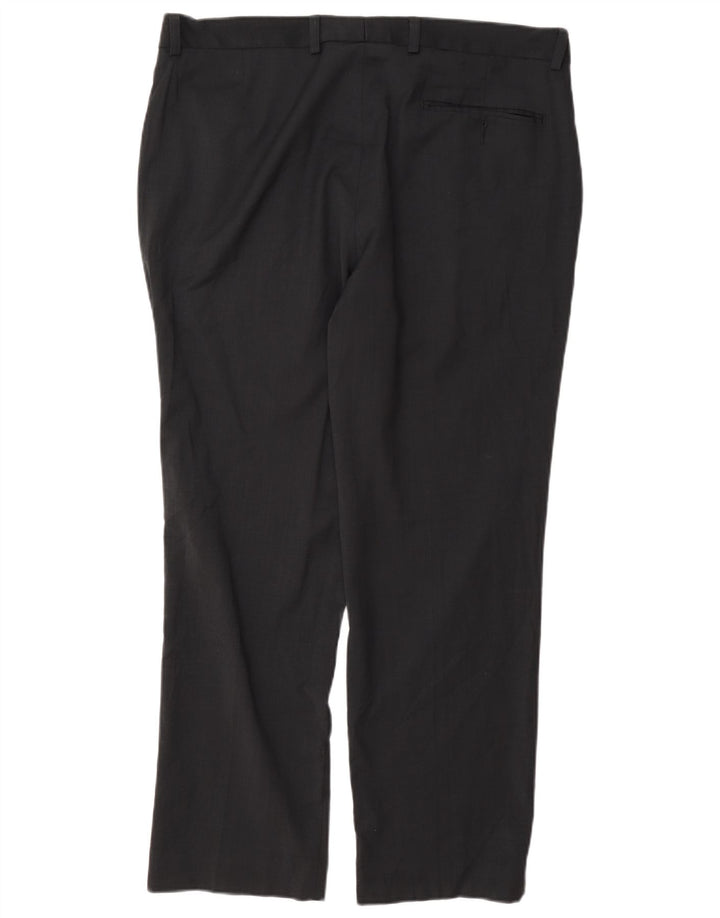 Pantaloni da abito vestibilità regolare da uomo Marks & Spencer W36 L29 lana blu navy