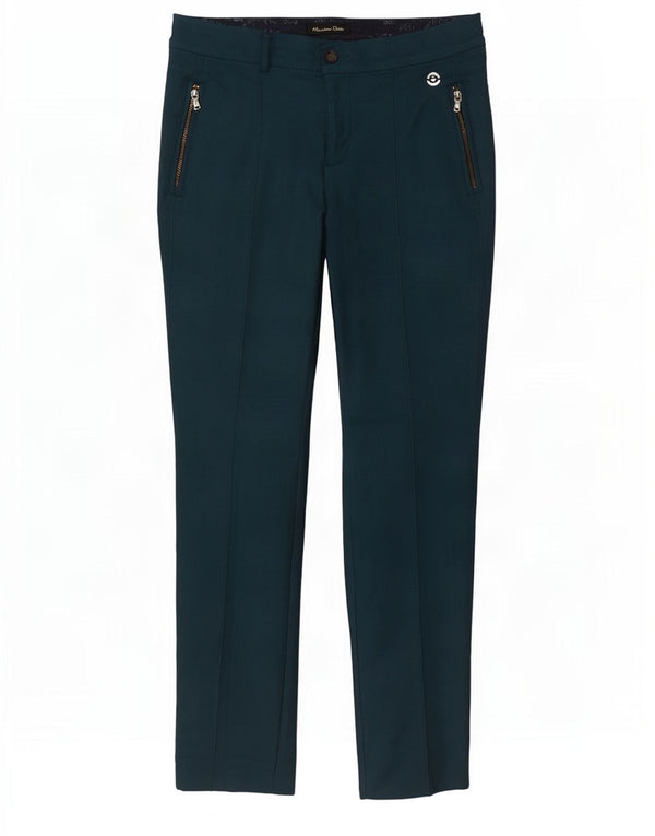Pantaloni casual slim da donna Massimo Dutti EU 38 Small W28 L29 Verde
