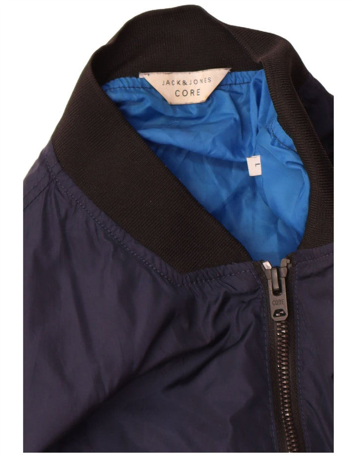 Giubbotto bomber da uomo Jack & Jones UK 40 Large in nylon blu navy