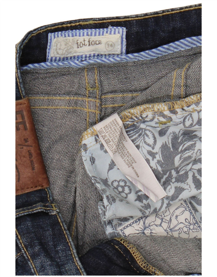 FAT FACE Jeans corti da donna UK 14 Large W34 L24 Cotone blu navy