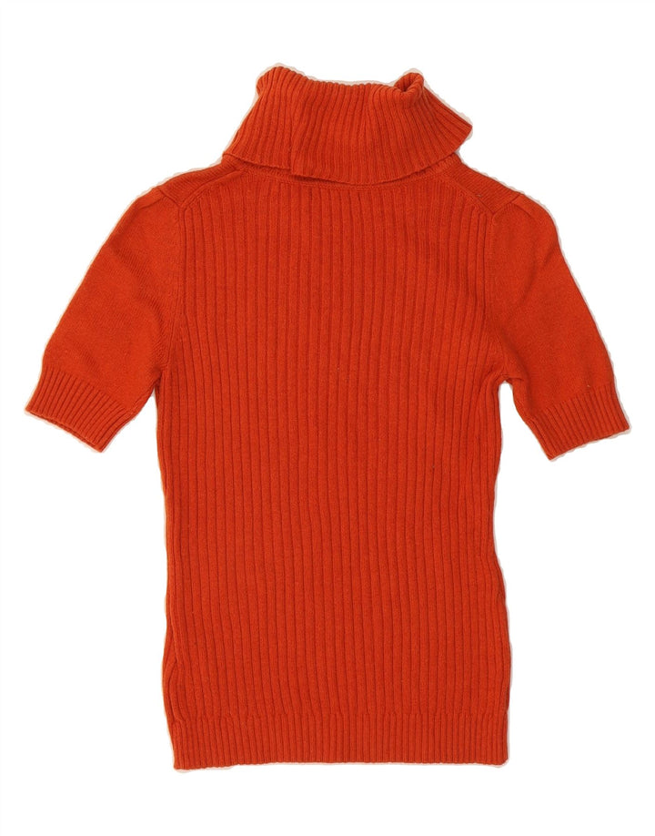 TOMMY HILFIGER Womens Roll Neck Jumper Sweater UK 12 Medium Orange Vintage Tommy Hilfiger and Second-Hand Tommy Hilfiger from Messina Hembry 