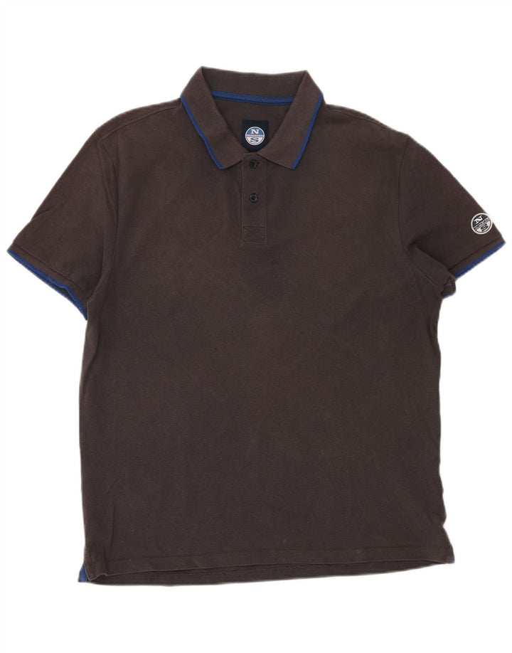 Polo da uomo NORTH SAILS grande in cotone grigio