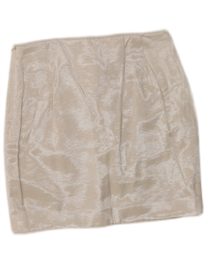 Minigonna da donna KAREN MILLEN UK 8 piccola W26 viscosa beige
