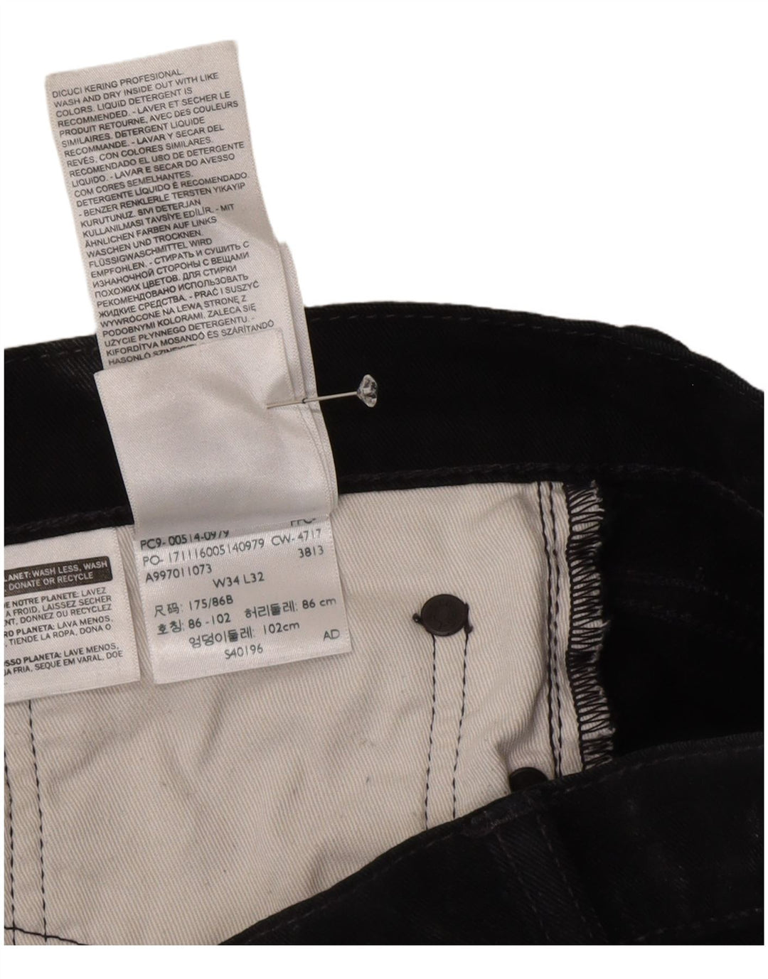 Levi's Uomo 514 Jeans dritti W34 L32 Cotone Nero