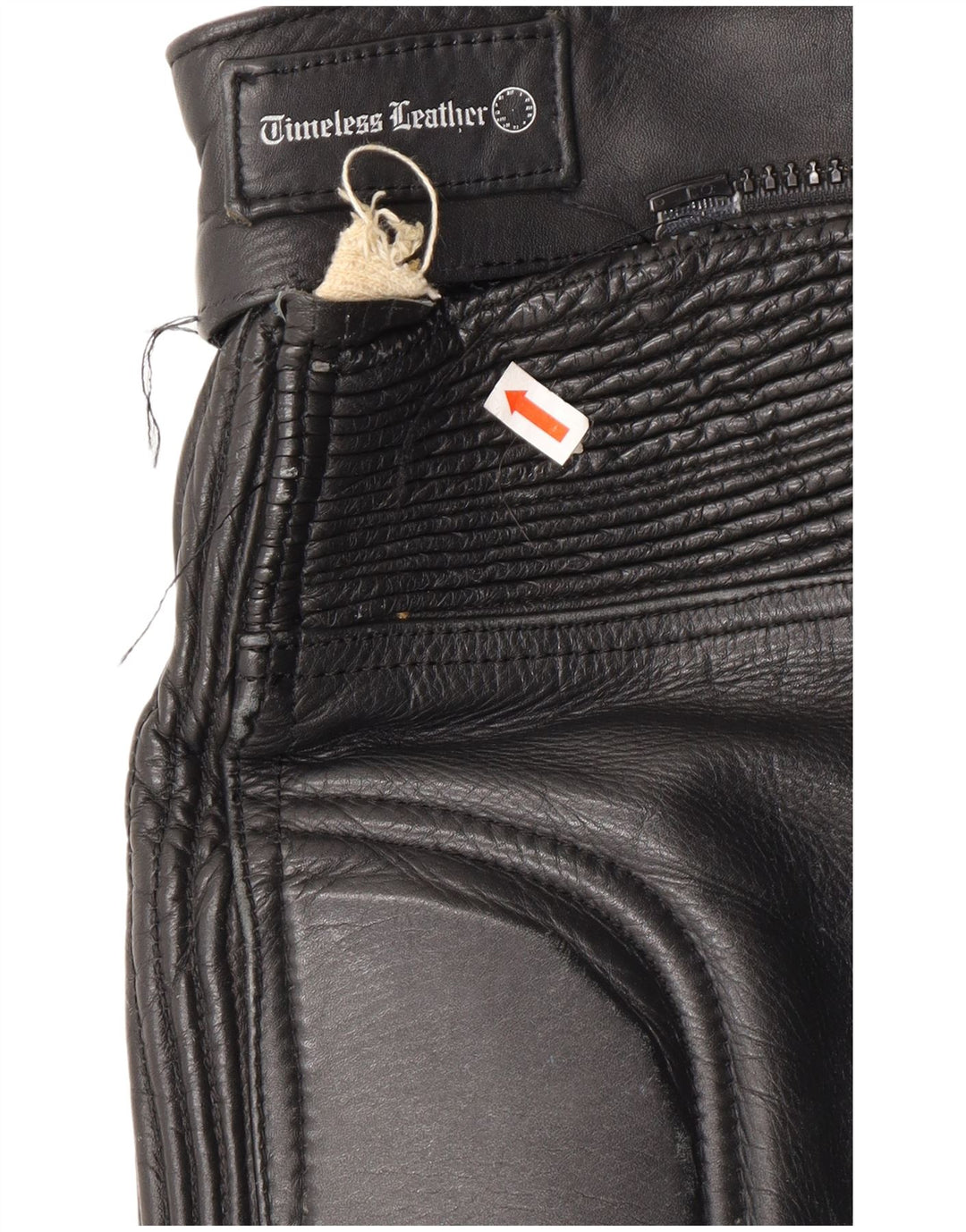 Pantaloni in pelle da motociclista da uomo VINTAGE W32 L23 neri