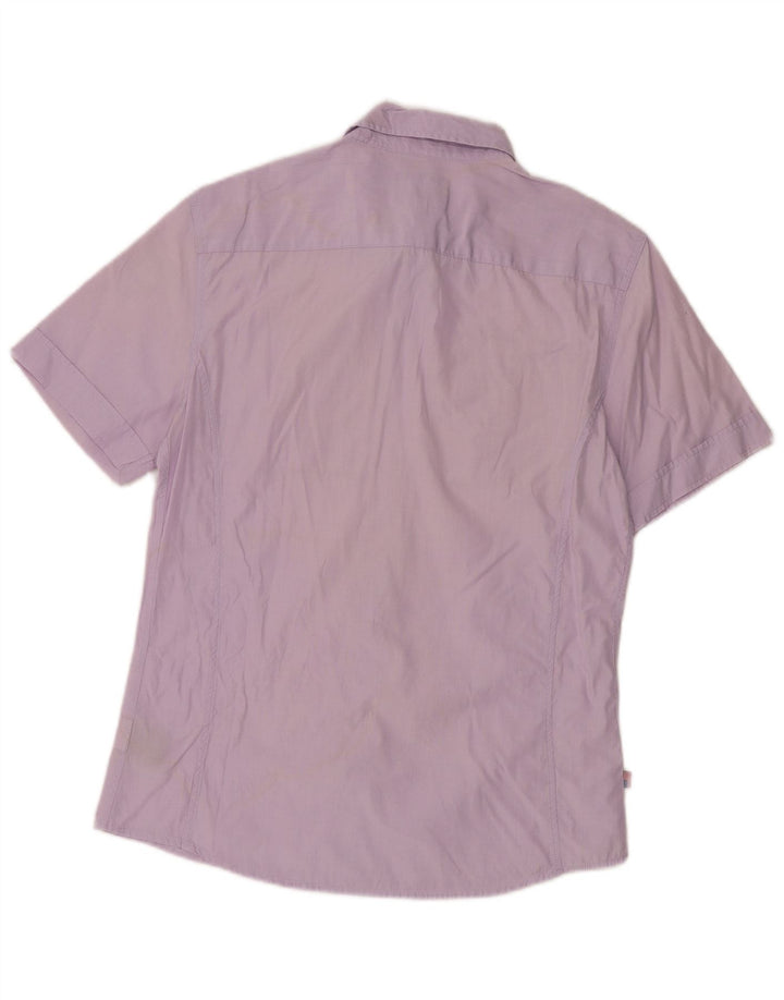 Camicia Blauer Uomo Manica Corta Militare Large Cotone Lilla