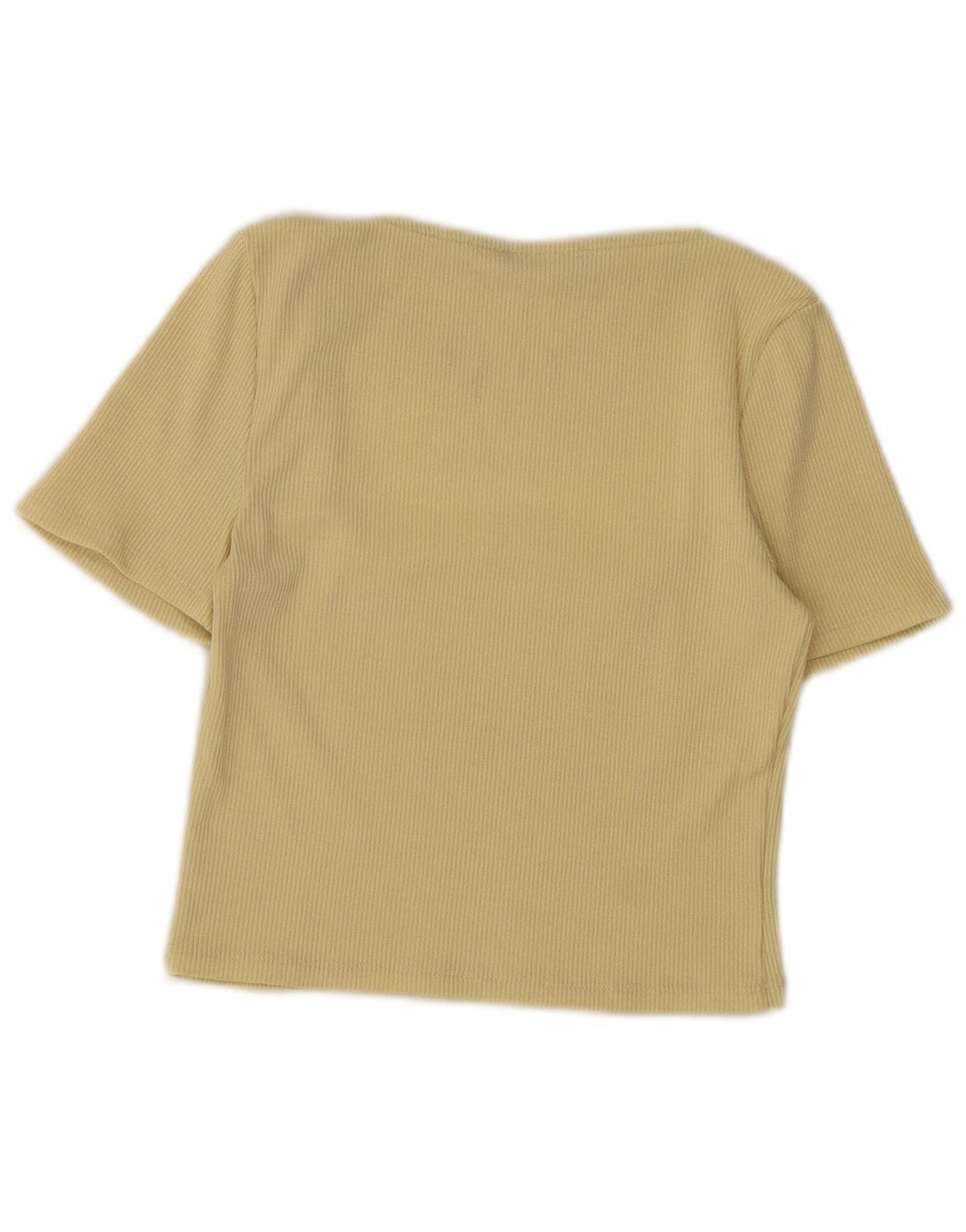 ZARA Womens Crop T-Shirt Top UK 12 Medium Yellow