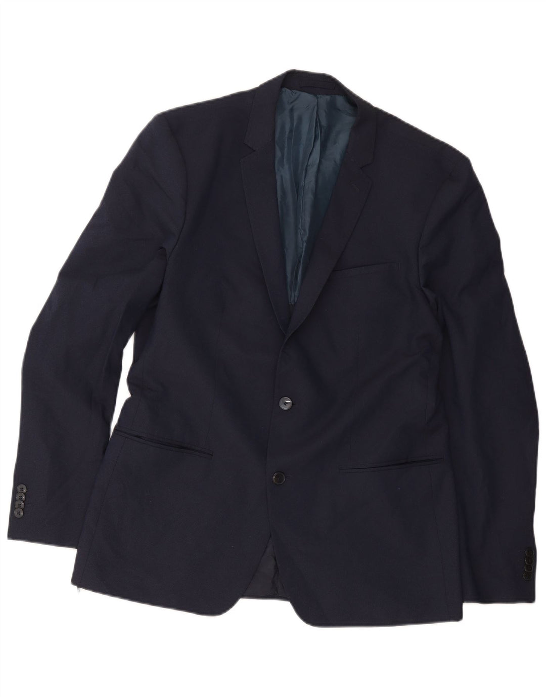 Giacca blazer da uomo a 2 bottoni Zara EU 54 XL poliestere blu navy