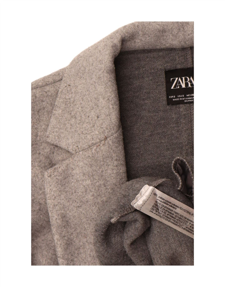 Soprabito aperto da donna Zara UK 10 piccolo poliestere grigio