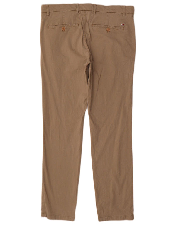 Pantaloni chino slim da uomo Tommy Hilfiger W33 L30 cotone beige