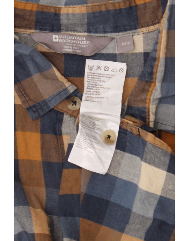 Camicia da uomo Mountain Warehouse XL in cotone a quadri blu navy
