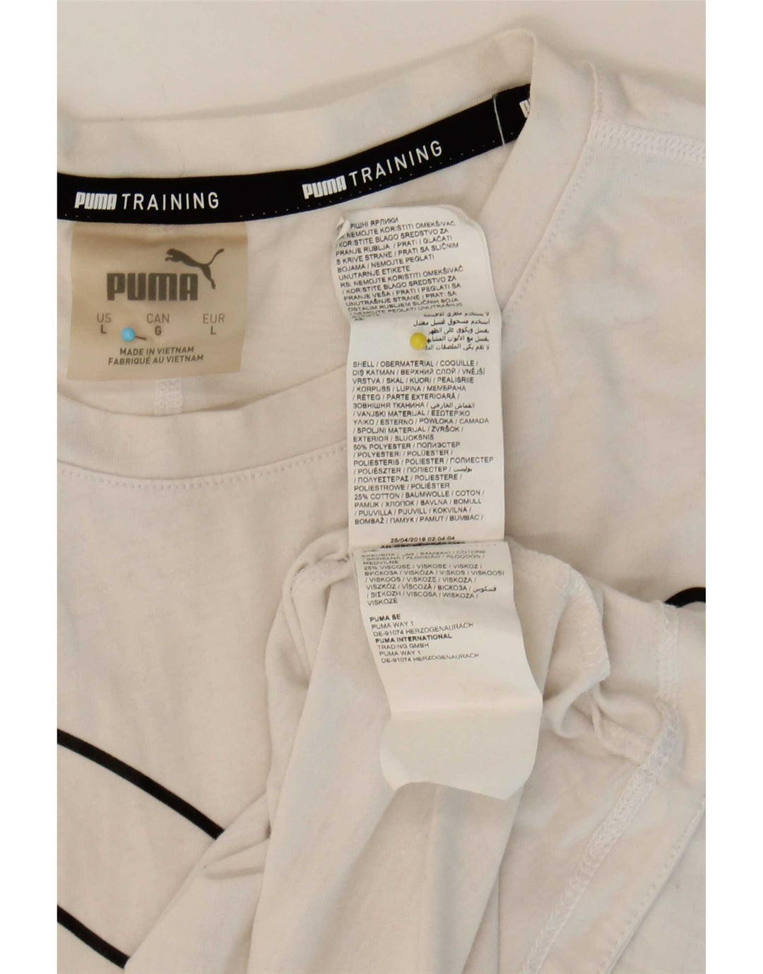 Puma T-shirt grafica da donna Top UK 16 Large Bianco Poliestere
