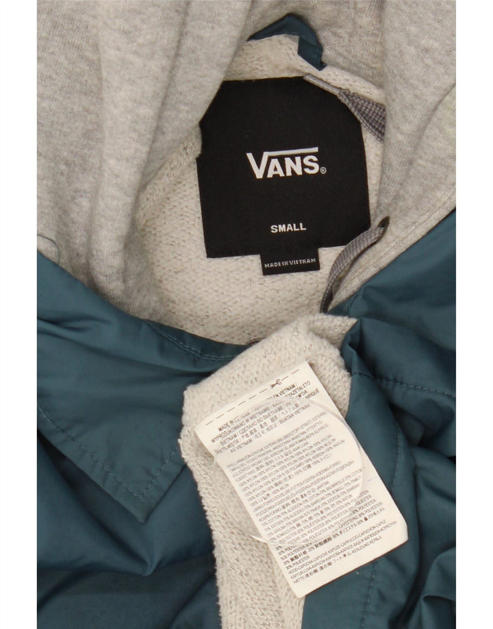 Giacca a vento con cappuccio da uomo Vans UK 36 Small Blu Colourblock Nylon