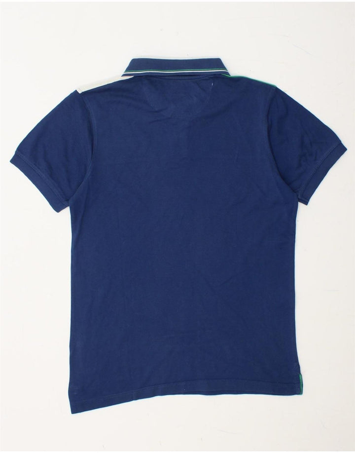 Polo da uomo vestibilità stretta HARMONT & BLAINE piccola in cotone color block blu