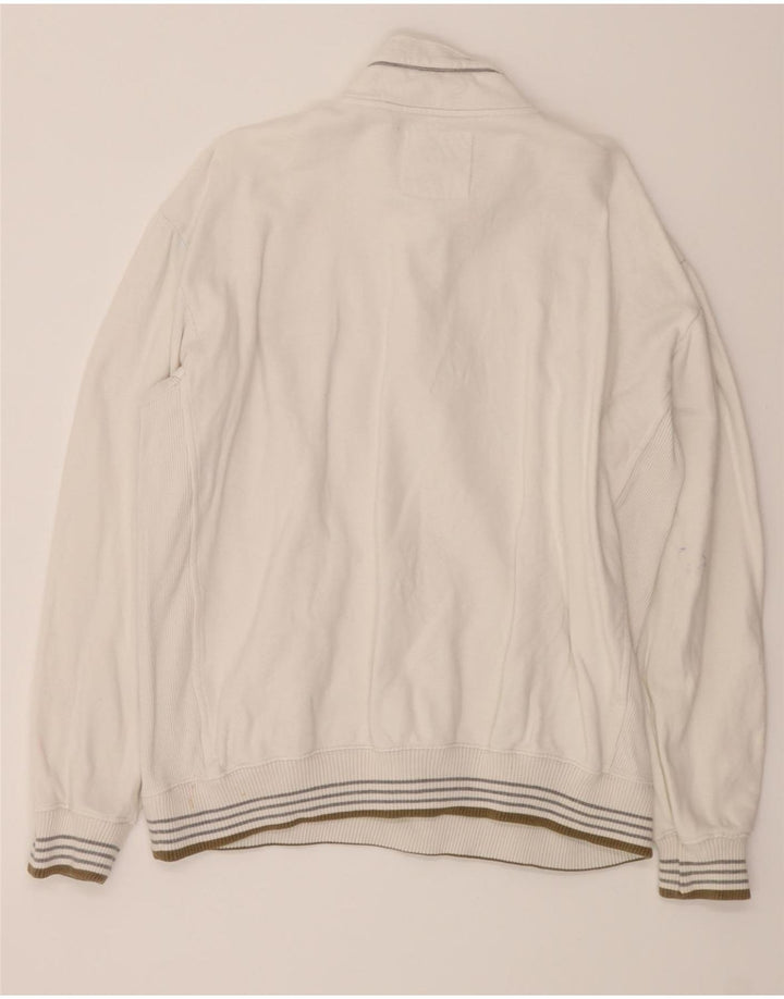 CHAMPION Mens Rochester Graphic Zip Neck Sweatshirt Jumper 2XL White Vintage Champion and Second-Hand Champion from Messina Hembry 