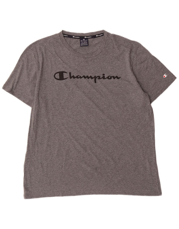 T-shirt grafica da uomo Champion Top 2XL cotone chiazzato grigio