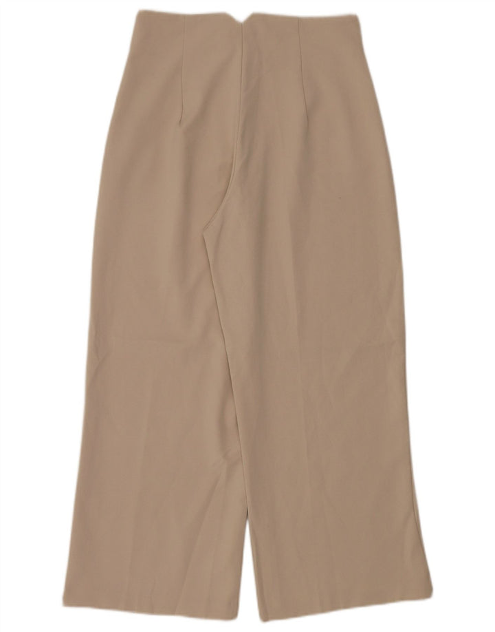Pantaloni corti da donna Zara a gamba larga medi W28 L26 poliestere beige
